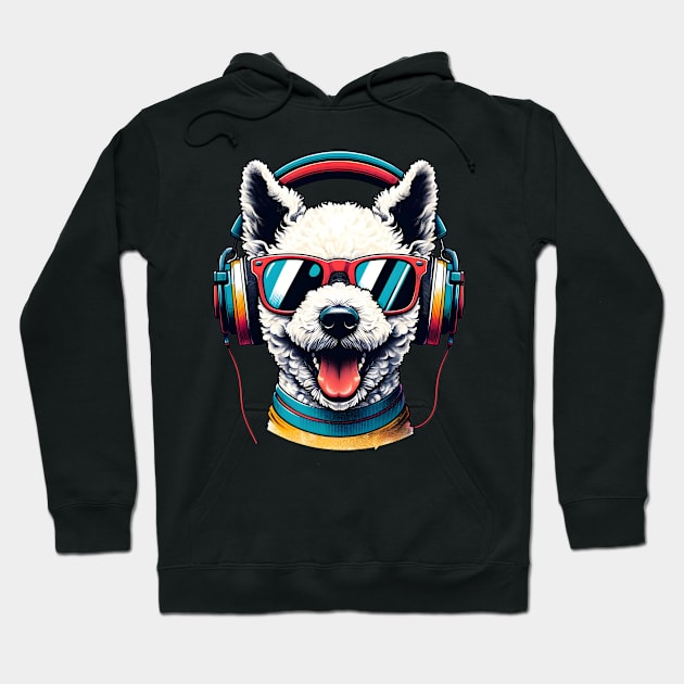 Smiling Pumi DJ Rocks in Colorful Japanese Art Hoodie by ArtRUs